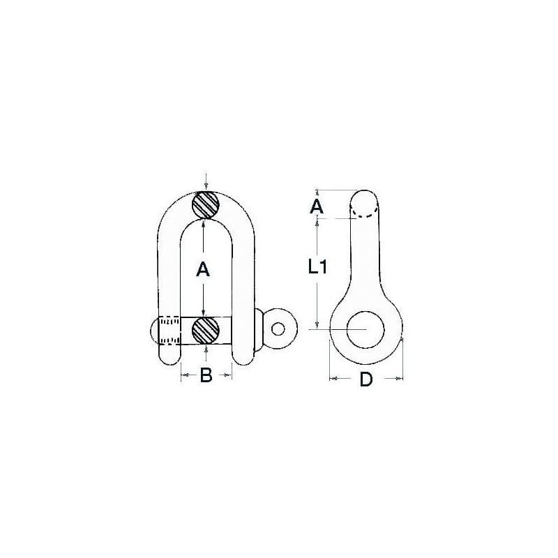 Manille droite en inox - OSCULATI 12mm