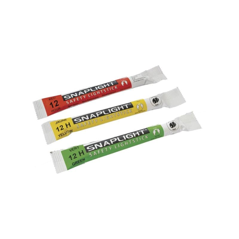Bâton Cyalume durée 12H Kit 3 couleurs : rouge + jaune + vert