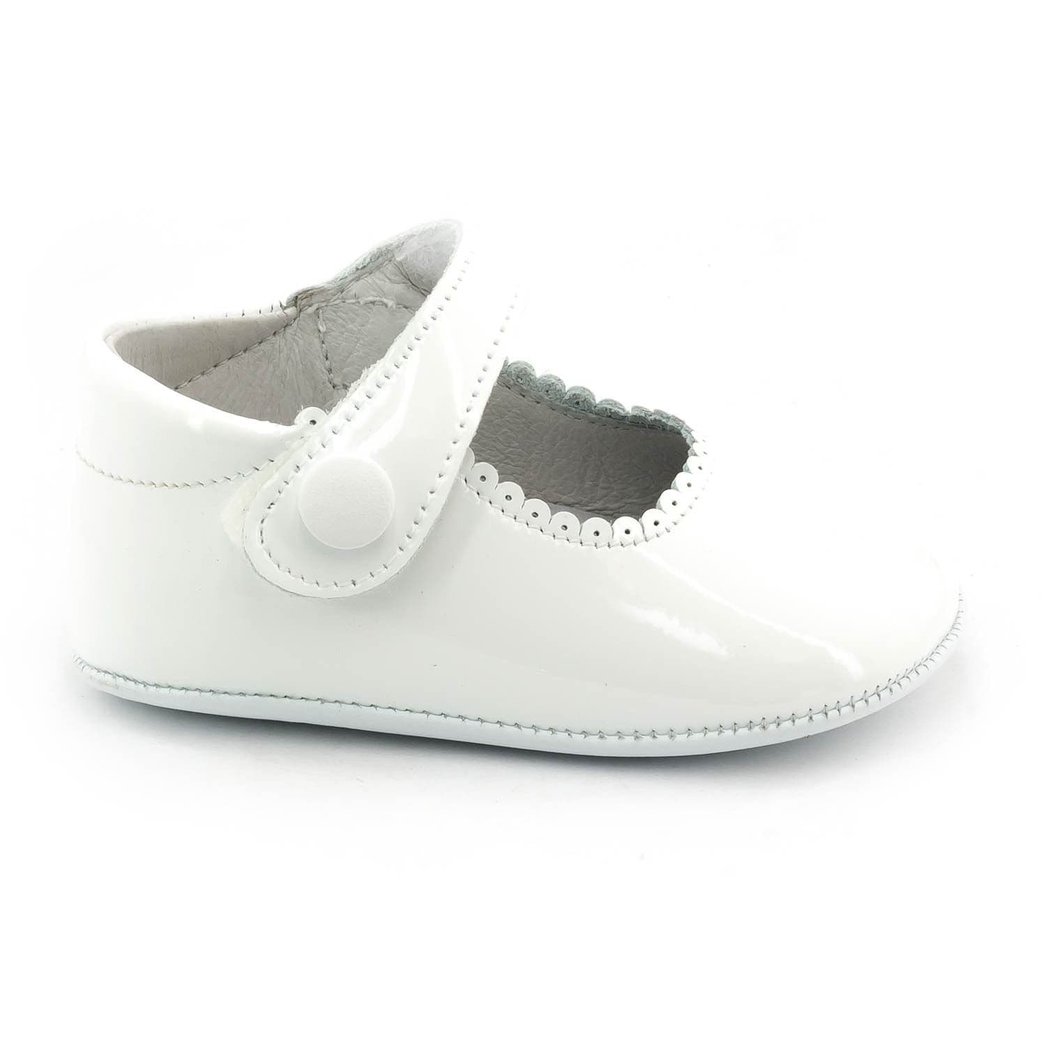Chaussons bébé en cuir verni souple, Boni Thérèse - 20 - Blanche