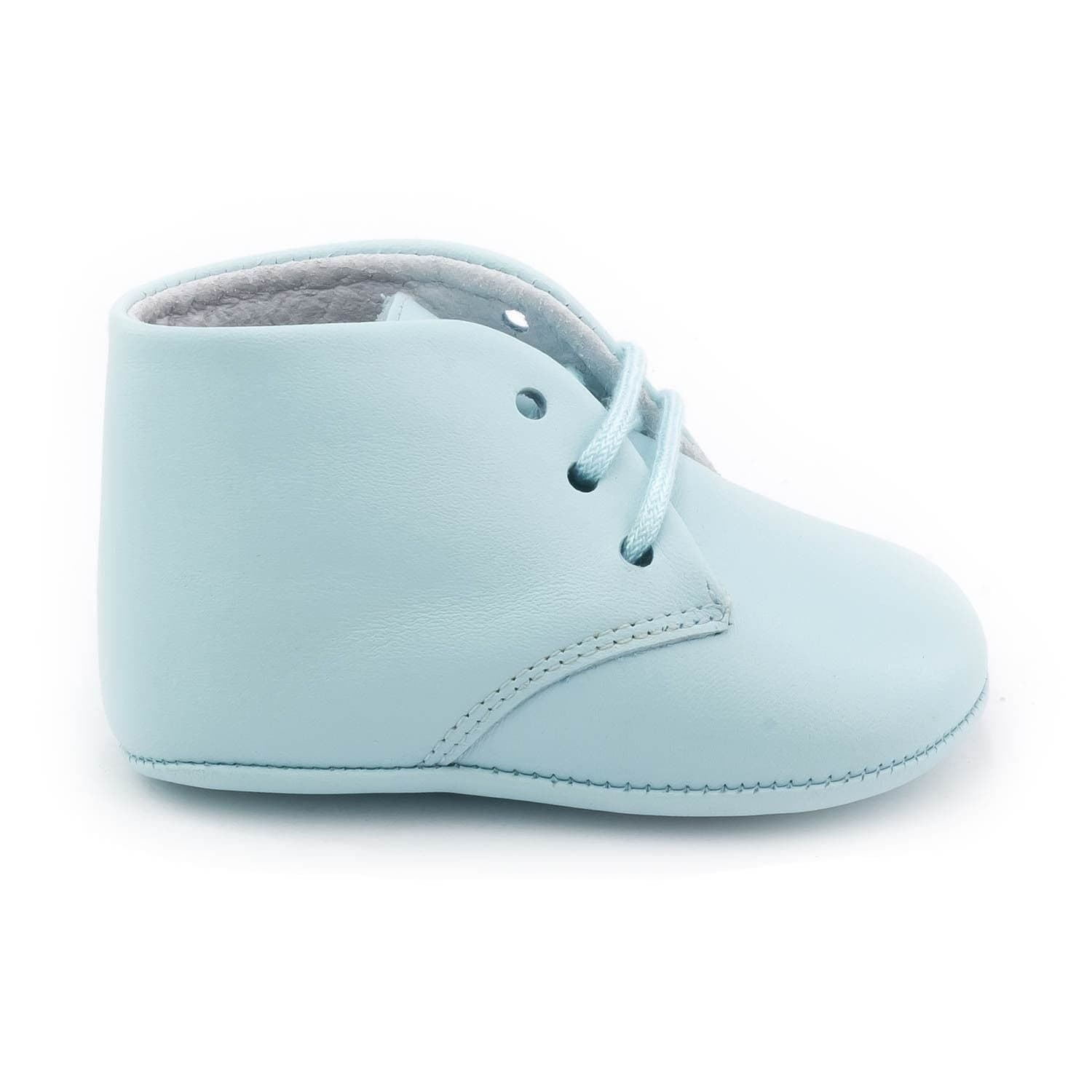 Chausson bébé en cuir souple à lacet, Boni Charles - 18 - Bleu