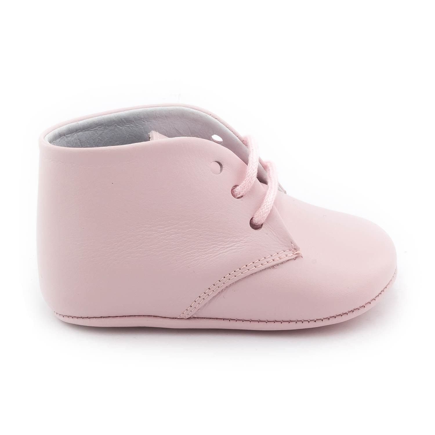 Chausson bébé en cuir souple à lacet, Boni Charles - 19 - Rose