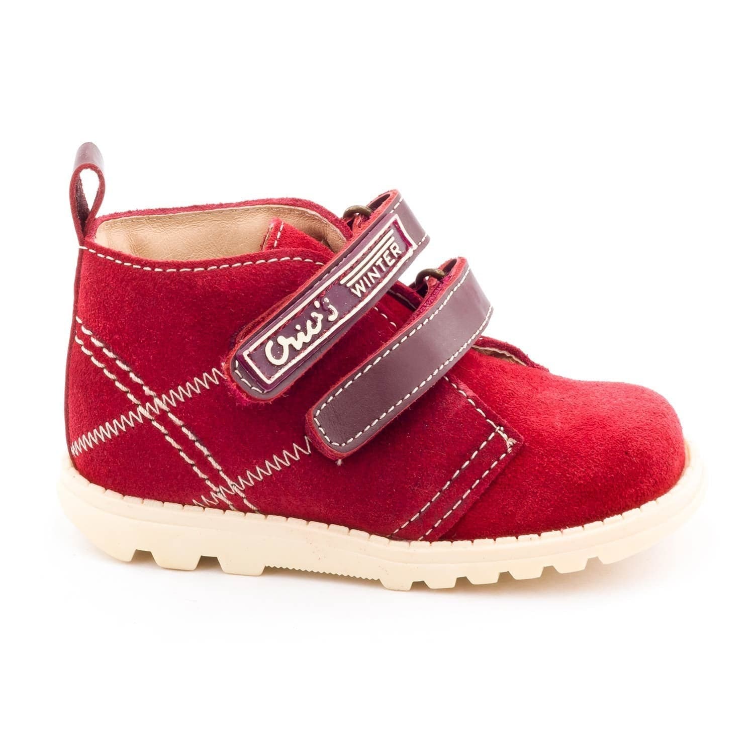 Bottines bébé garçon à scratch - Boni Paul - 20 - Daim Rouge