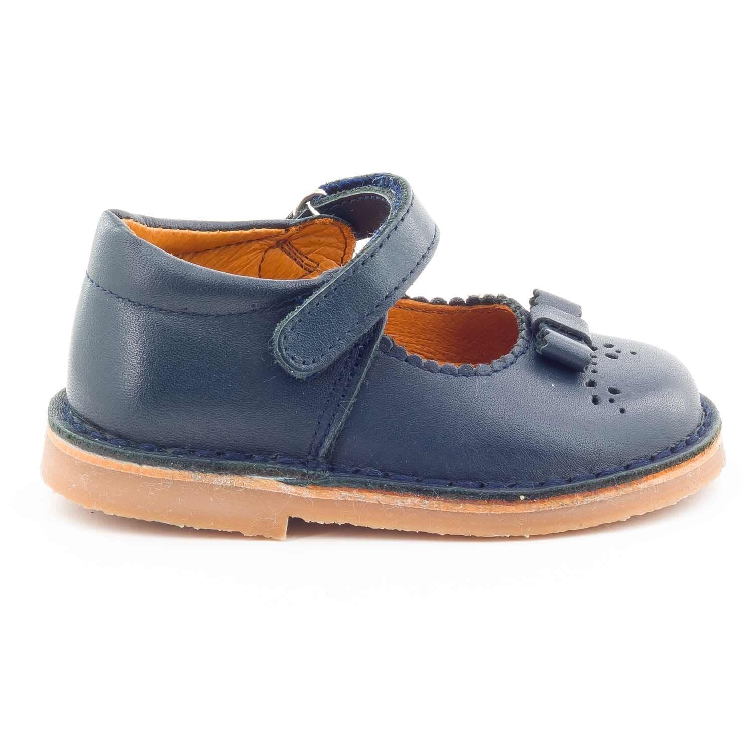 Chaussures bébé fille en cuir bleu marine - Boni Alizee - 18 - Bleu Marine