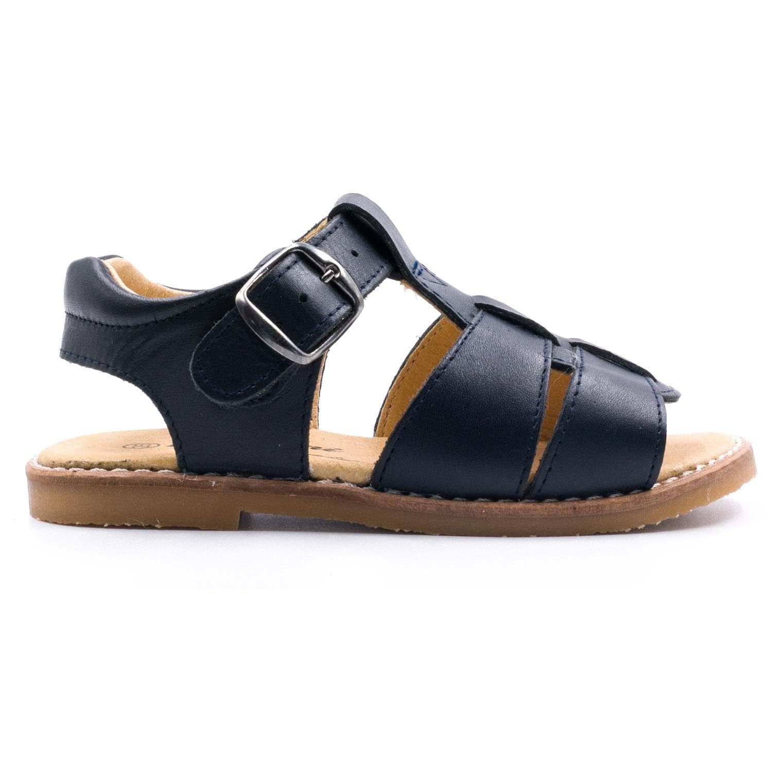Sandale garçon & Nu-pieds en cuir bleu marine - Boni Achille - 33 - Bleu Marine