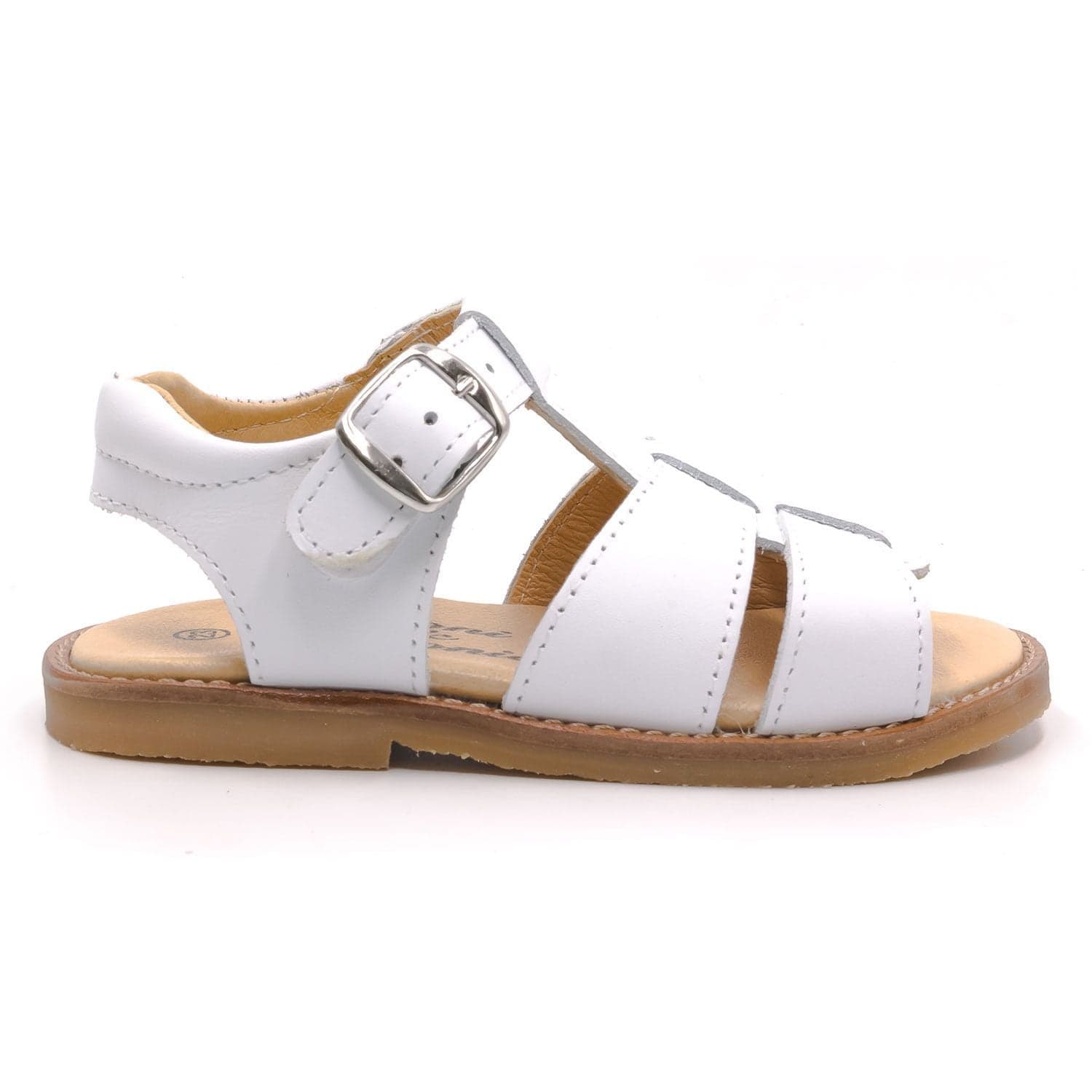 Sandales bébé garçon en cuir bleu ou blanc - Boni Mini-Achille - 21 - Blanche