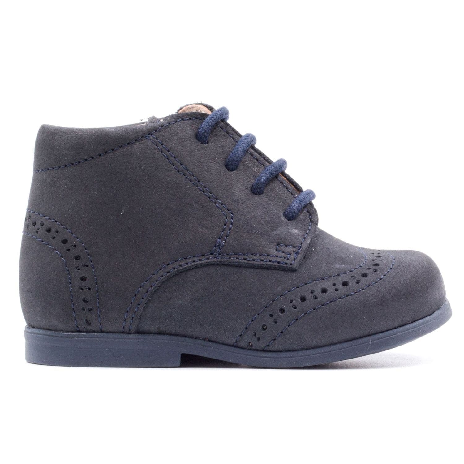 Chaussure de marche bébé en cuir - Boni Maé - 18 - Daim Bleu Marine