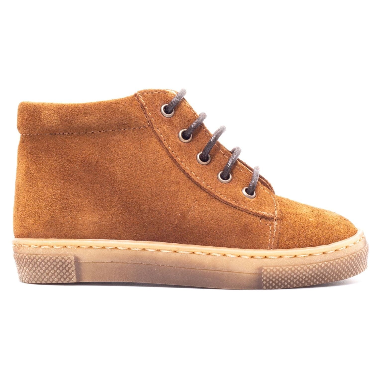 Bottines à lacets en cuir souple - Boni Regisse - 27 - Daim Marron