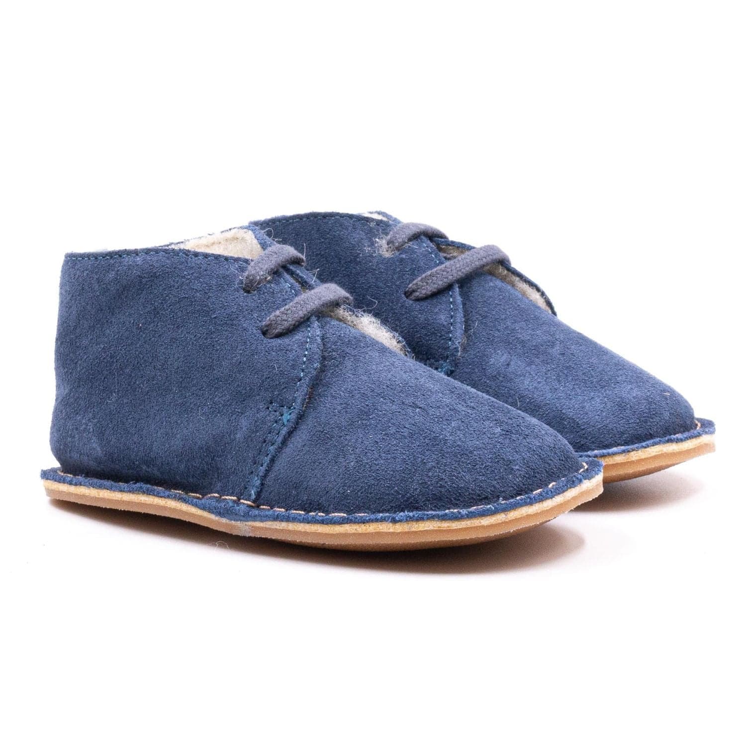 Chaussons fourrés pour bébé en daim - Boni Sven - 16 - Daim Bleu Clair