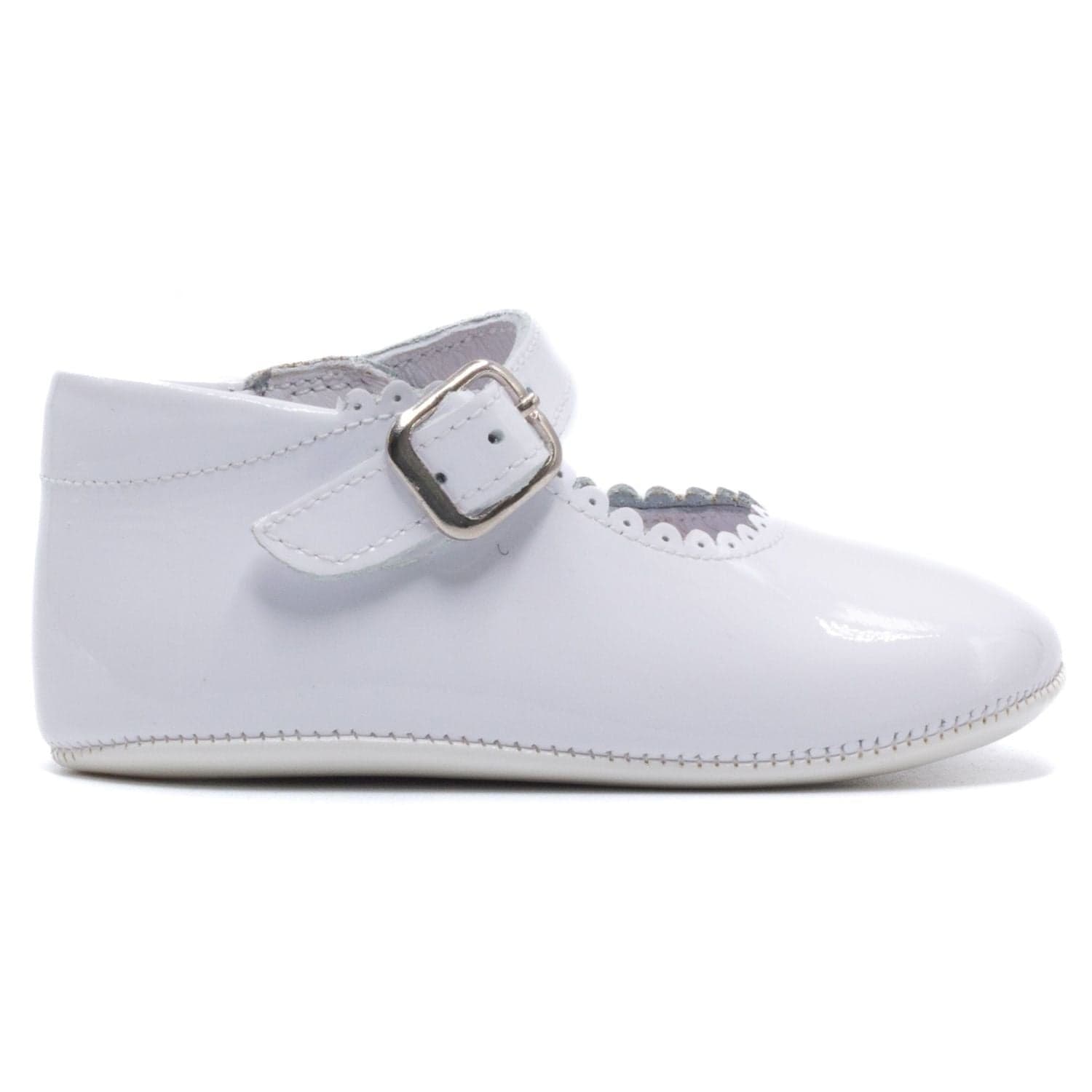 Chausson ballerine fille en cuir vernis - Boni Alix - 17 - vernis blanc