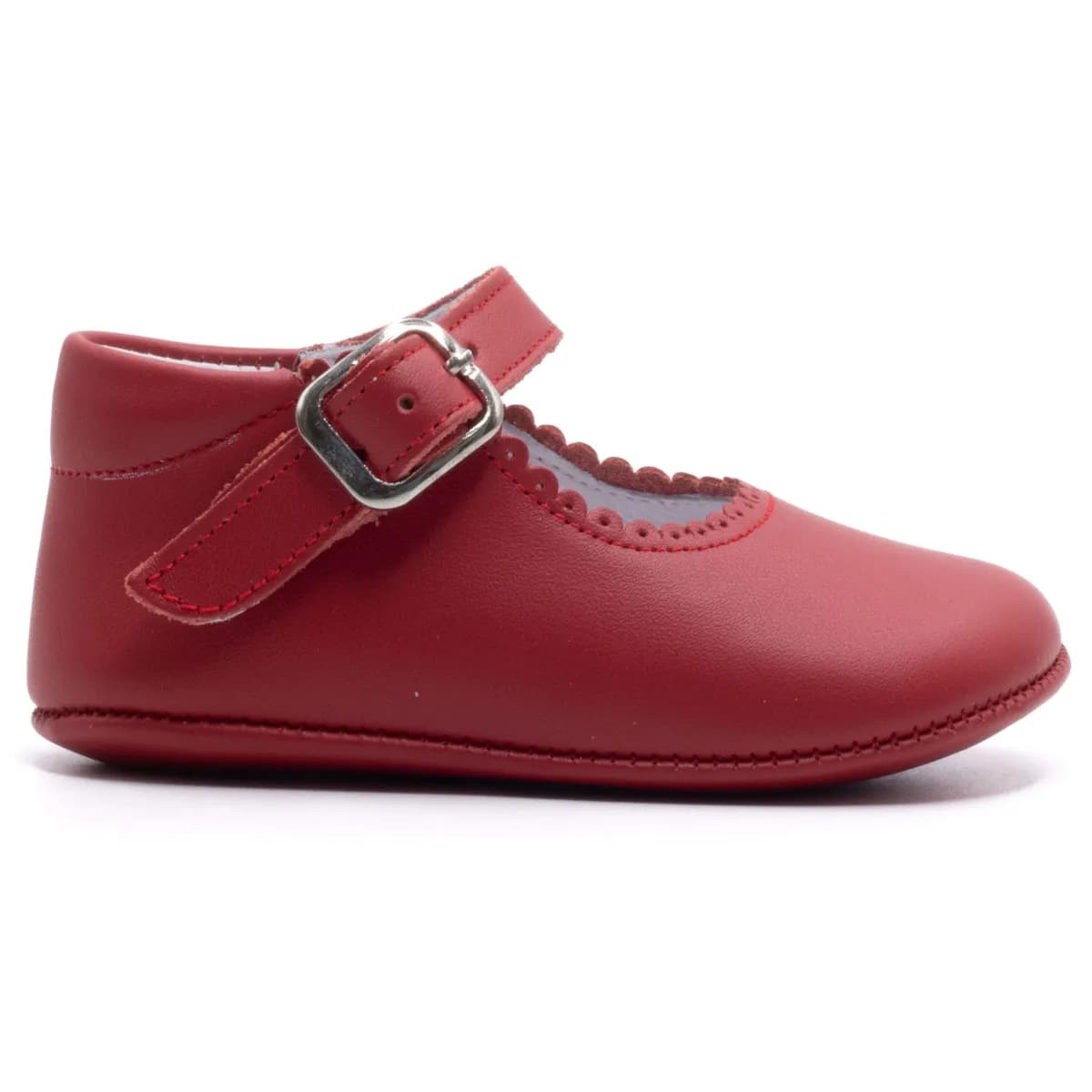Chaussons bébé en cuir souple, Boni Alix - 17 - Rouge