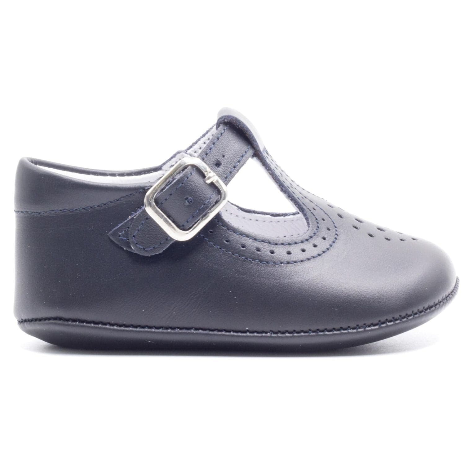 Chaussons bébé en cuir souple, Boni Johan - 17 - Bleu Marine