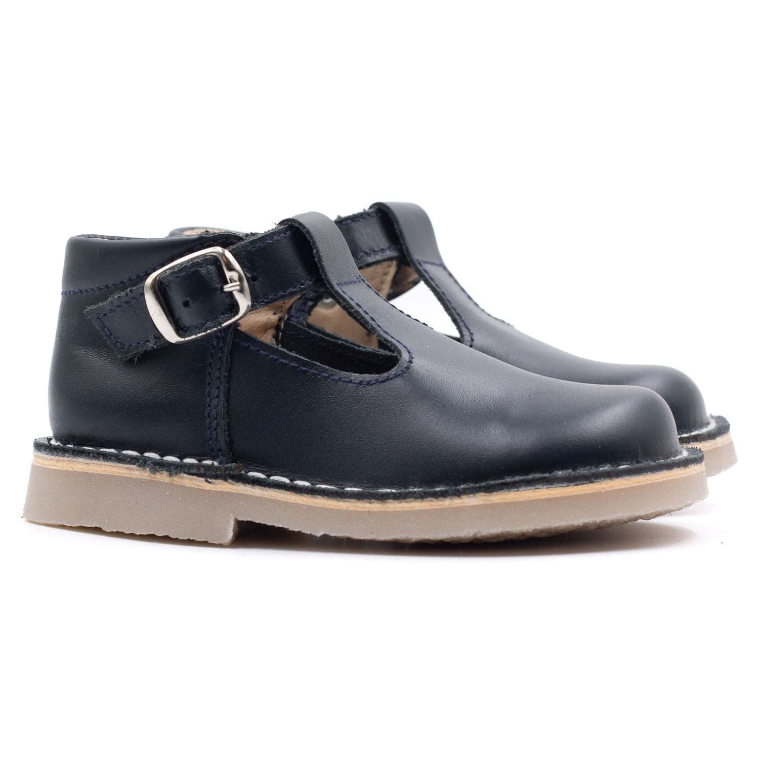 Sandales bébé Boni Leo cuir – Tige haute, fabrication Espagne - 24 - Bleu Marine