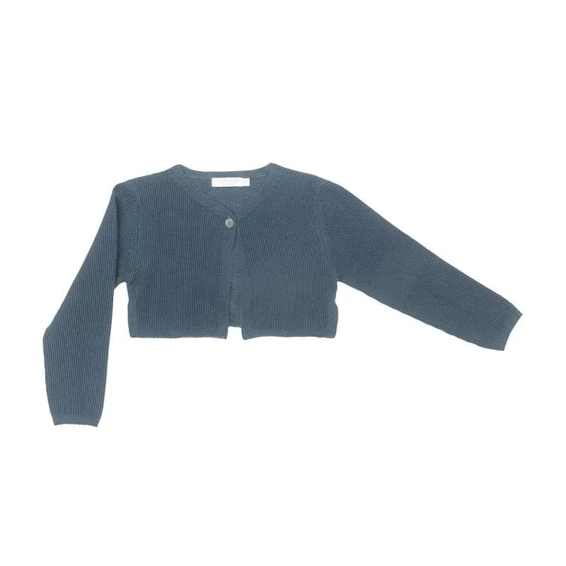 Cardigan tricoté laranjinha - 3 mois bleu pétrole