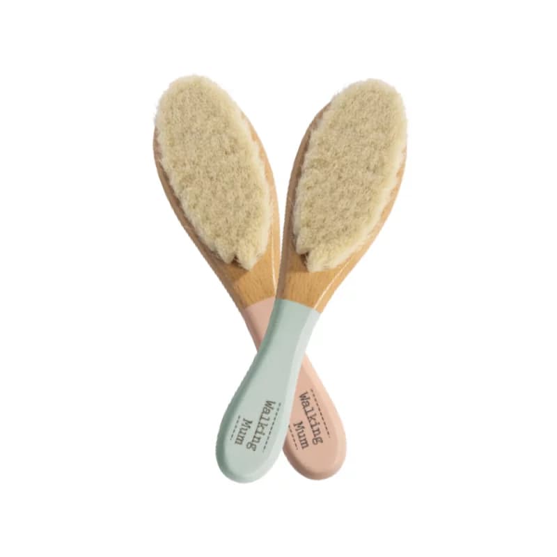 Brosse bébé en bois - walking mum rose
