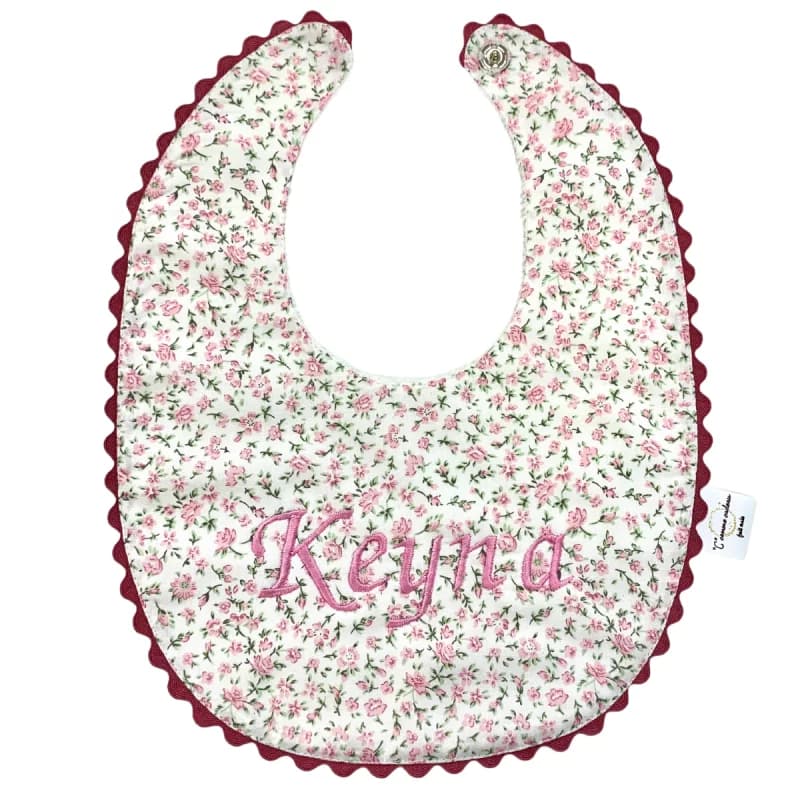 Bavoir croquet petites roses