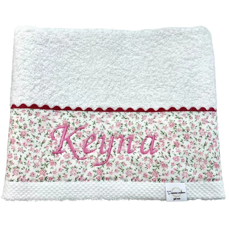 Serviette de bain m petites roses