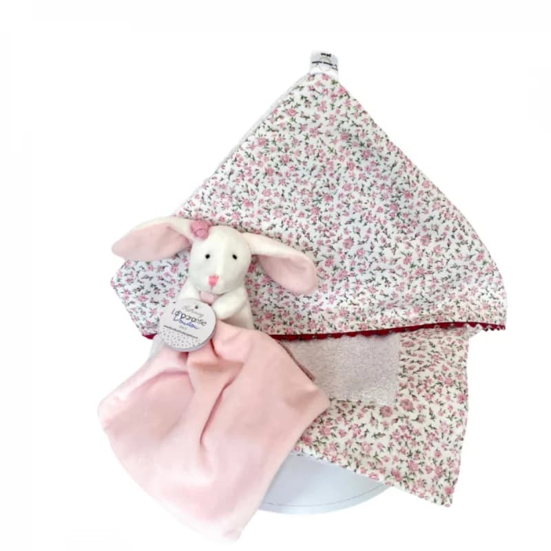 Coffret cadeau fleuri rose personnalisable
