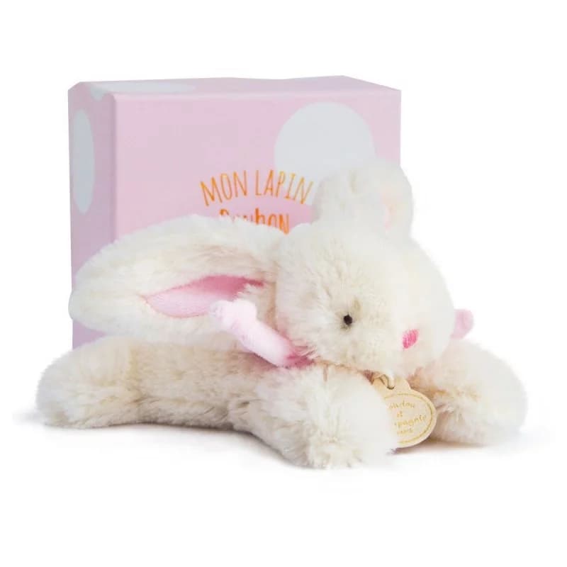 Lapin bonbon - peluche rose 16cm doudou et compagnie