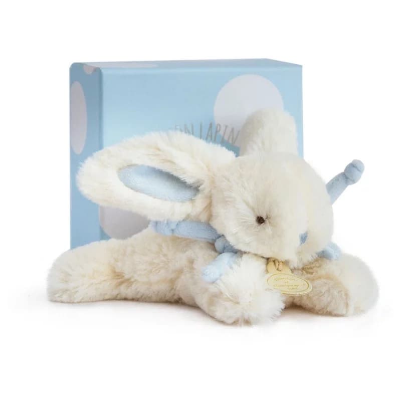 Lapin bonbon - peluche bleu 16cm doudou et compagnie