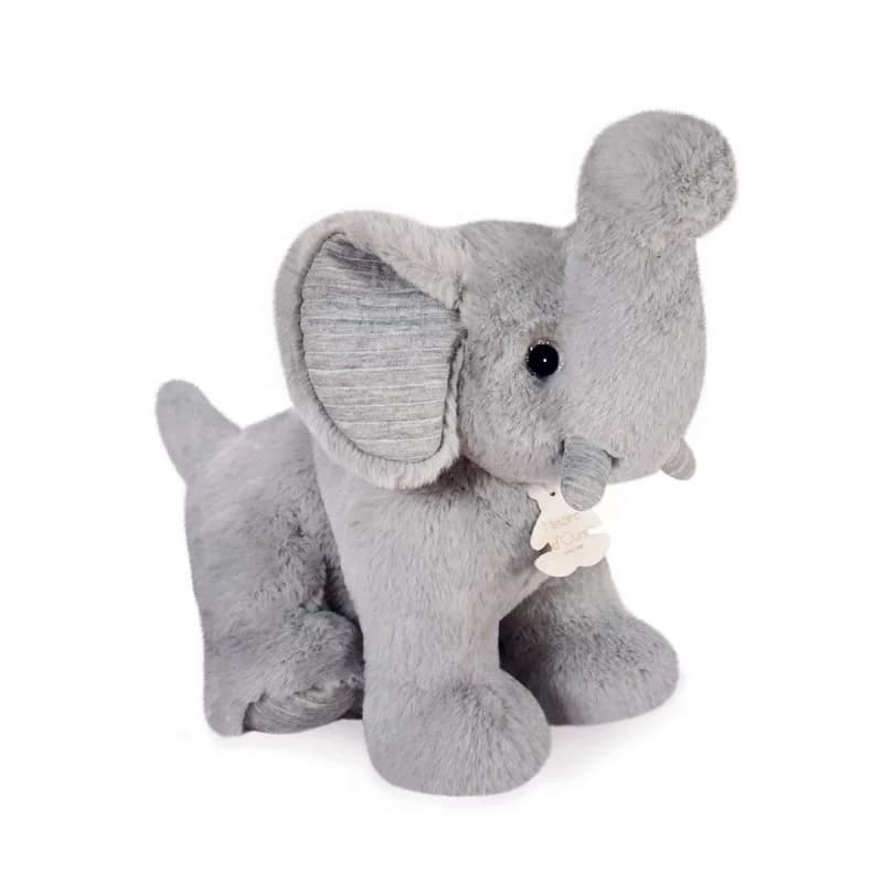Peluche éléphant preppy chic - 30cm gris