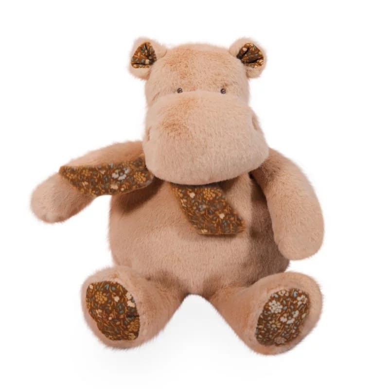 Peluche hippopotame bandana beige - 22cm