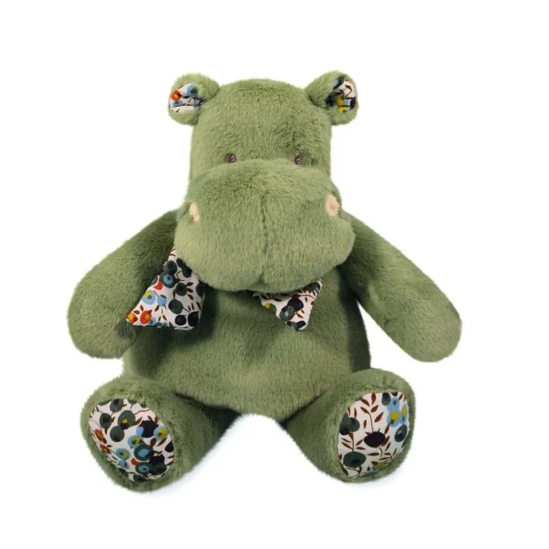 Peluche hippopotame bandana vert - 22cm