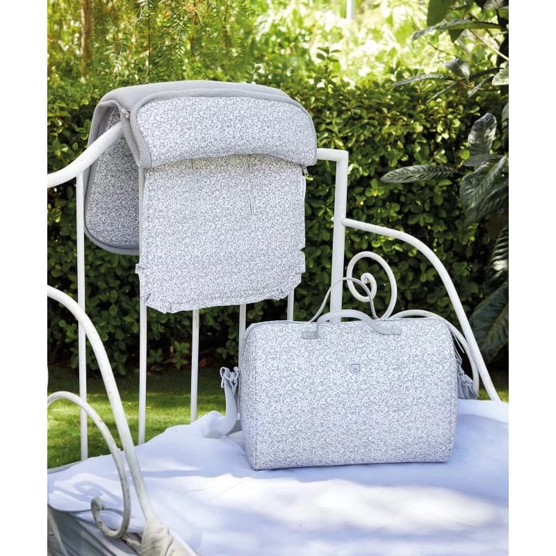 Sac à langer flower mellow - pasito a pasito gris