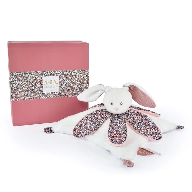 Doudou lapin rose pétale - collection bohaime