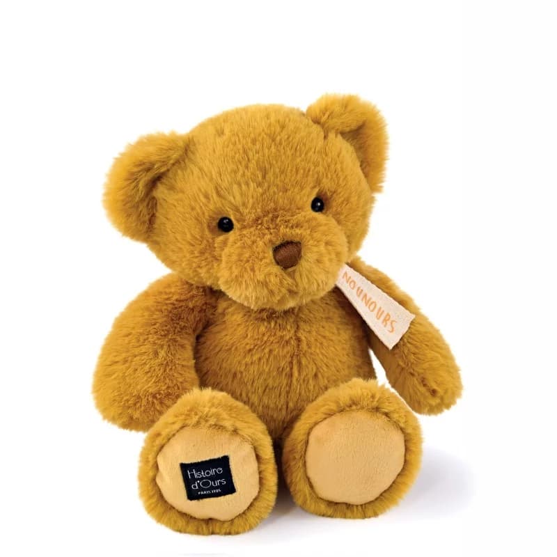Peluche ours jaune moutarde 28cm