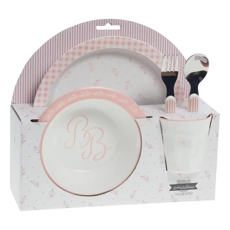 Amadeus coffret repas 5 pièces rose