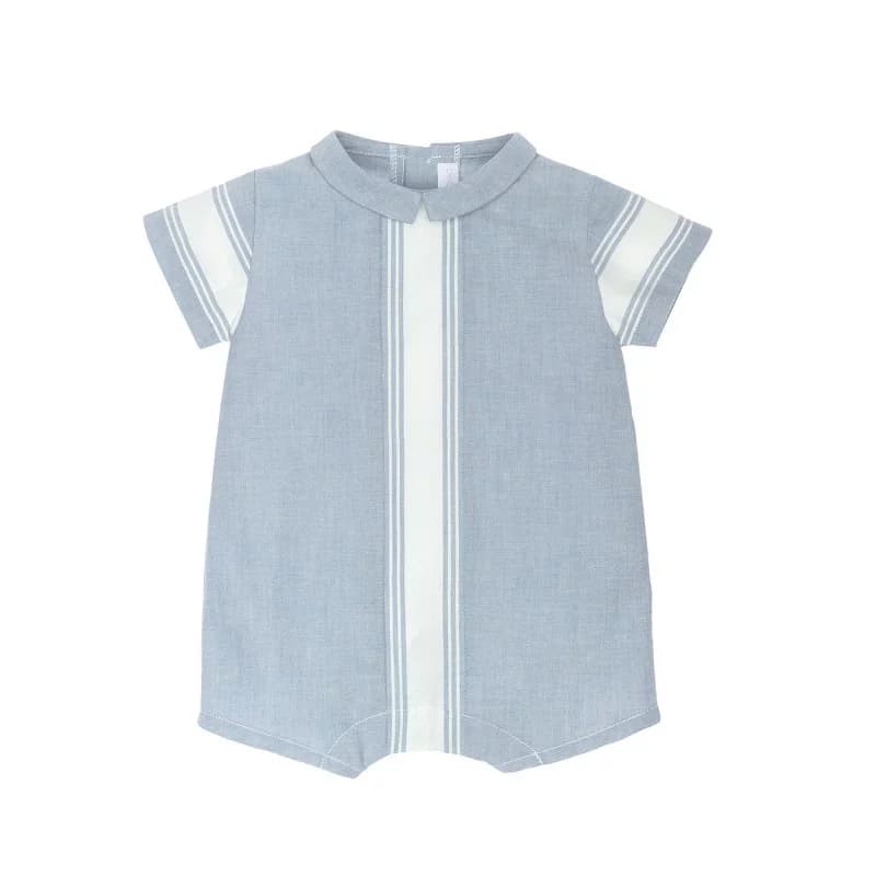 Combishort bleu anglais laranjinha - 6 mois