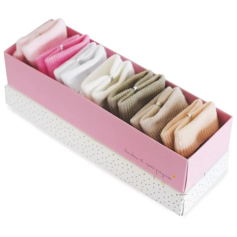 Coffret chaussettes taupe & rose