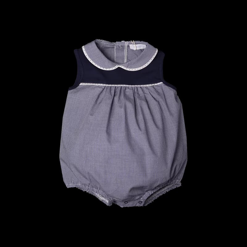 Barboteuse à carreaux vichy laranjinha - 6 mois bleu