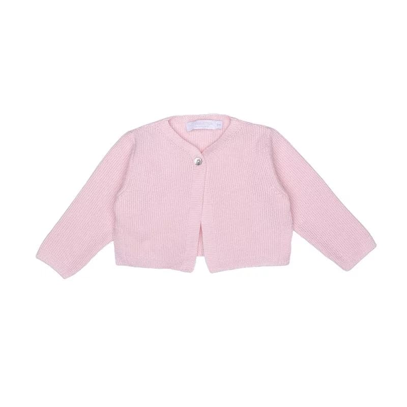 Cardigan tricoté laranjinha - 3 mois rose