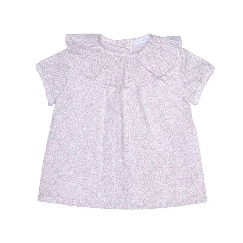 Blouse fleurie laranjinha - 3 mois