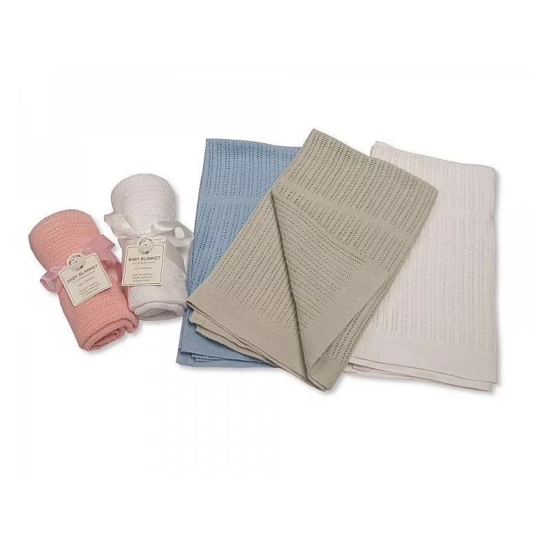 Couverture bébé 100% coton bleu