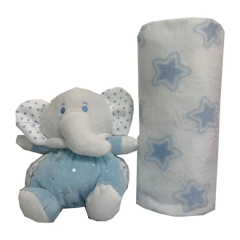 Duo doudou couverture bleu