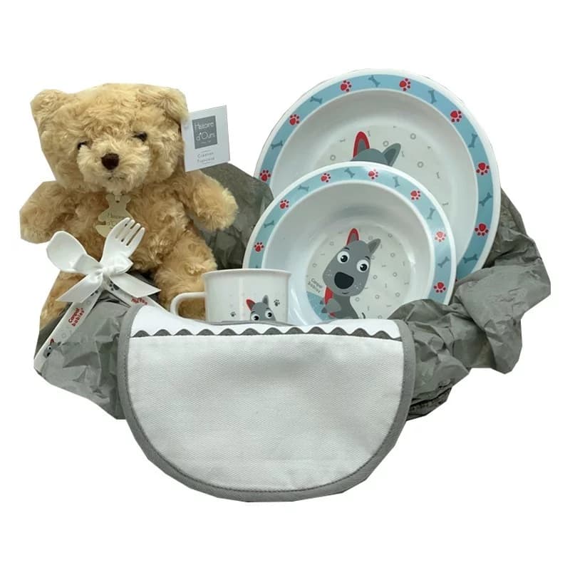 Coffret repas animal personnalisable bleu