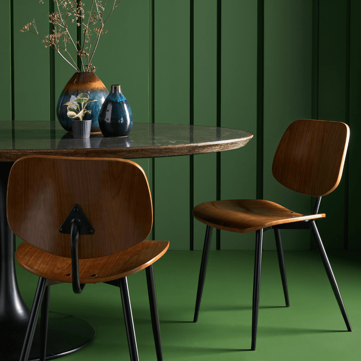 Chaises finition noyer Olympia - lot de 2 - Bois - Calicosy