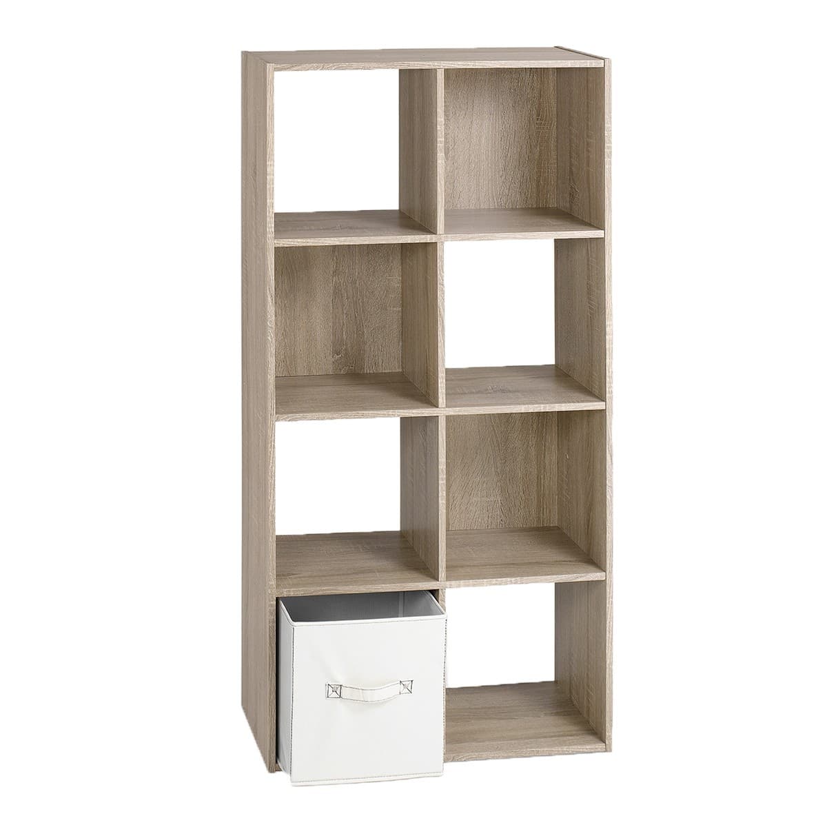Étagère de Rangement 8 Cases - COMPO - Couleur : Bois clair - Panneaux de particules - Calicosy