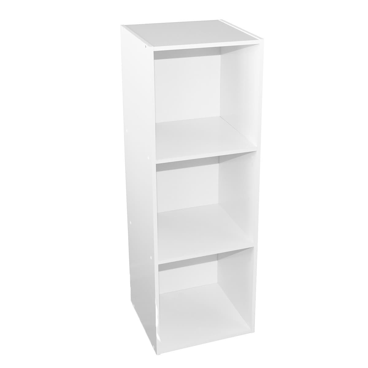 Meuble trois cases 103 x 35 x 34 Alsakaz - Couleur : Blanc - Panneaux de particules - Calicosy