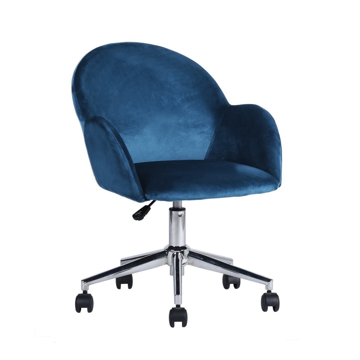 Chaise de Bureau à Roulettes avec Accoudoirs - CHIOZZA - Couleur : Bleu - Tissu - Calicosy