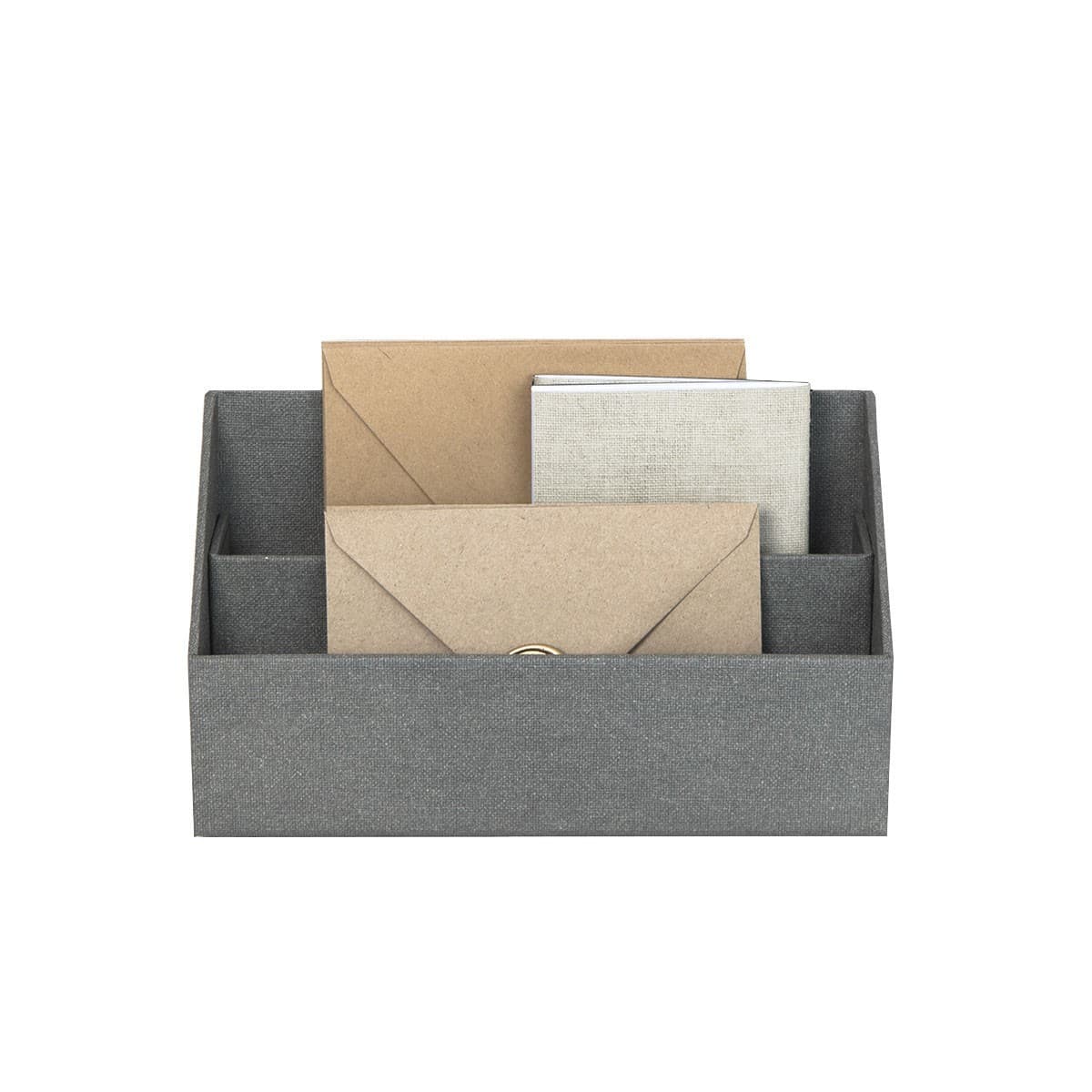 Range courrier et enveloppe en carton - GEORGE - Couleur : Gris clair - Carton - Calicosy