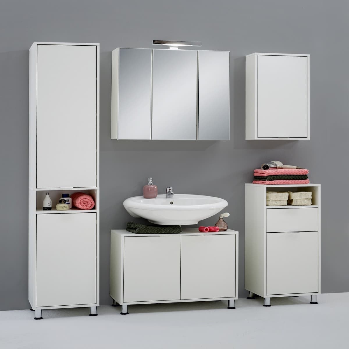 Meuble Haut de Salle de Bain 1 Porte L37 x H68cm - Zamora - Calicosy