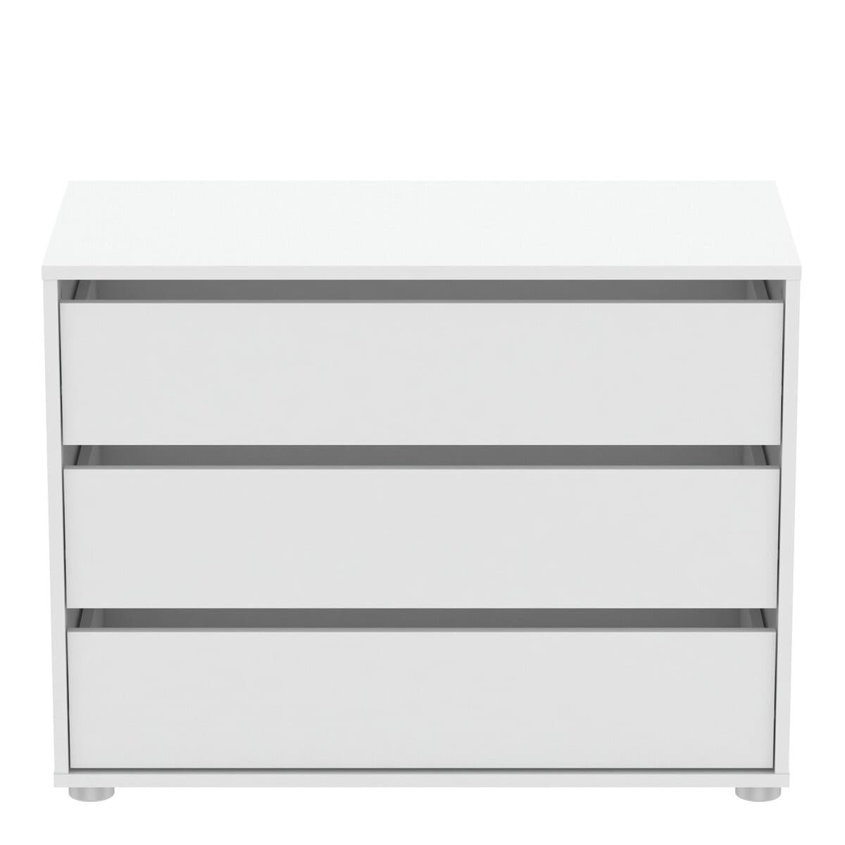 Commode 3 Tiroirs Blanche L80cm - Blokty - Panneaux de particules - Calicosy