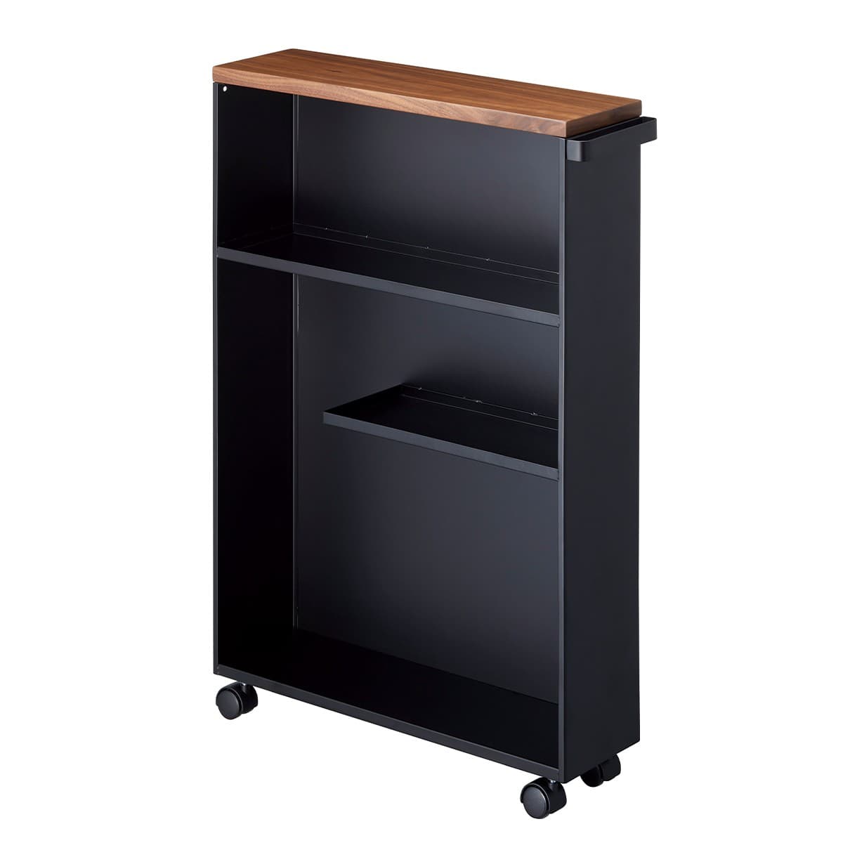 Chariot de toilette semi-fermé - L46 cm - Couleur : Noir - Acier - Calicosy