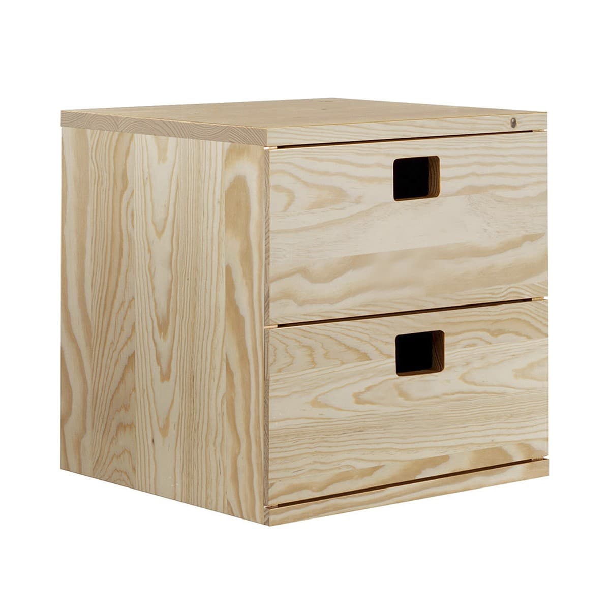 Bloc 2 tiroirs en pin massif - L36,2 x H36,2 cm - Bois massif - Calicosy