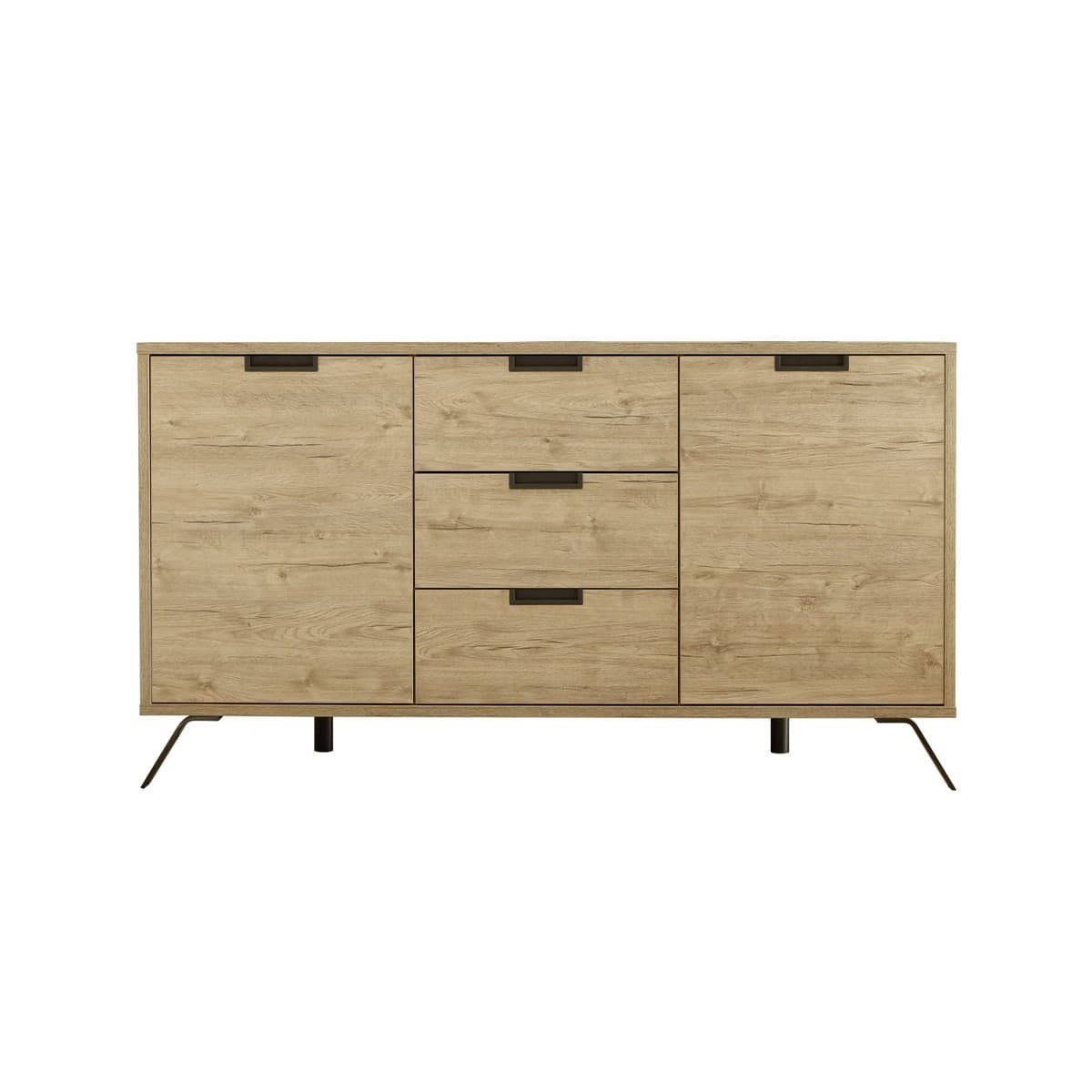 Buffet 2 portes et 3 tiroirs L156 cm - Palma - Panneaux de particules - Calicosy
