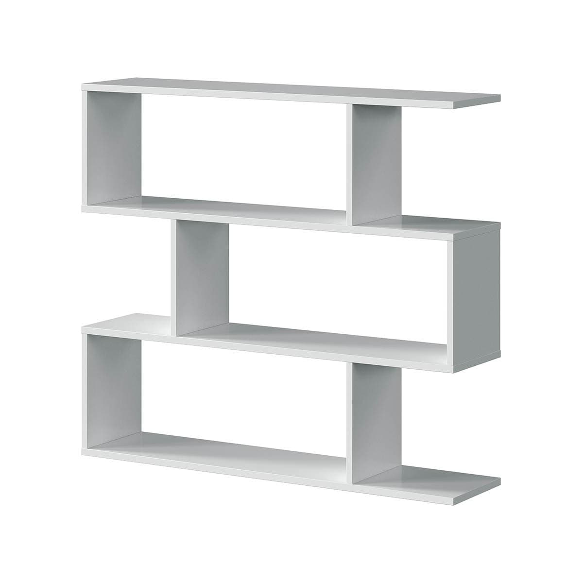 Étagère avec 3 niveaux L110 cm - Athena - Couleur : Blanc - Panneaux de particules - Calicosy