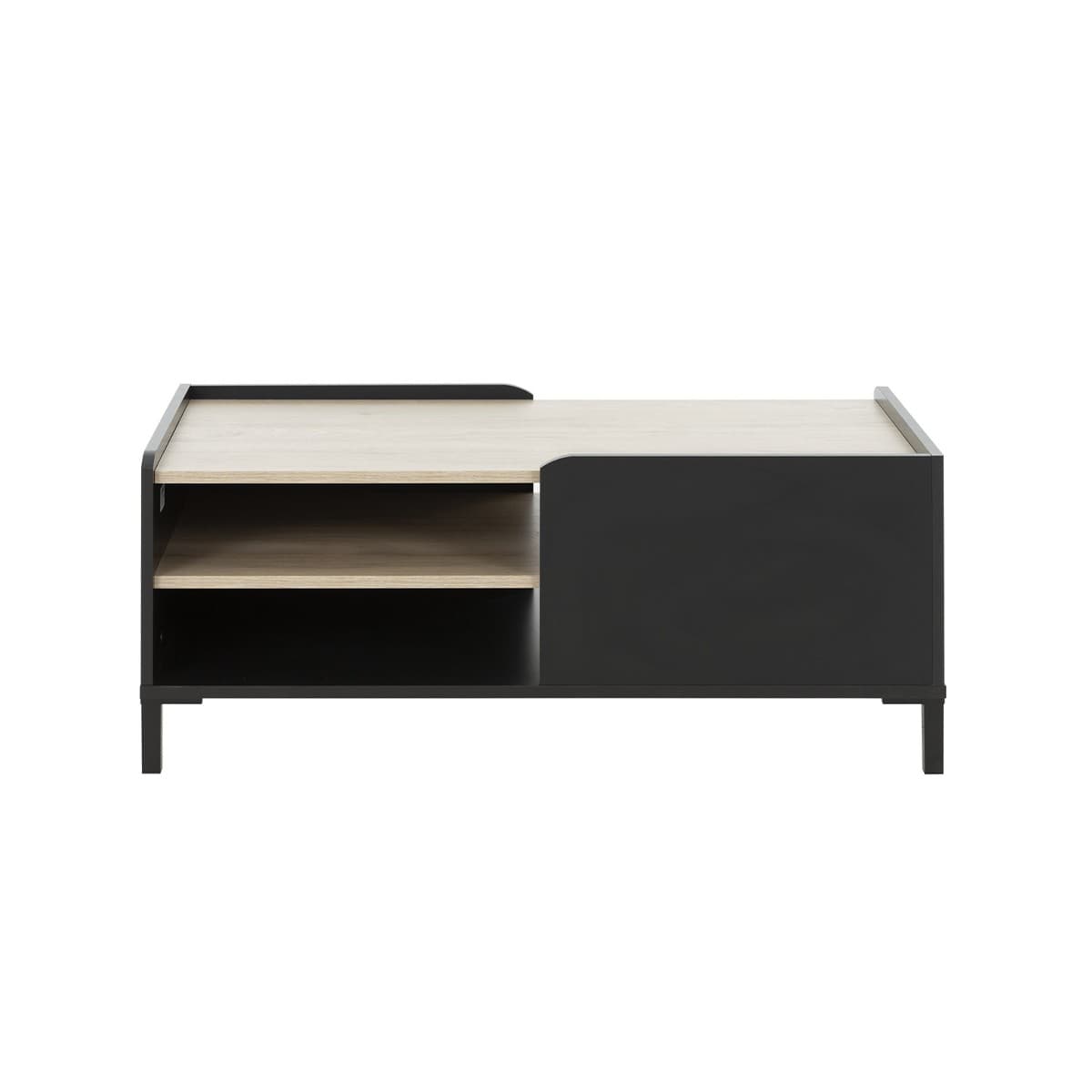Table Basse 2 Niches de Rangement L106 cm - Amsterdam - Panneaux de particules - Calicosy
